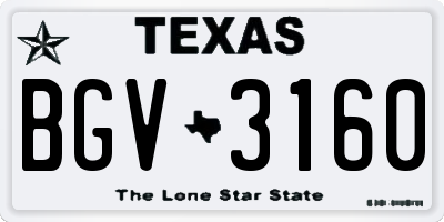 TX license plate BGV3160