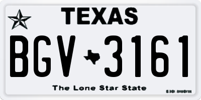 TX license plate BGV3161
