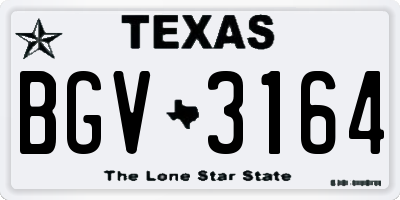 TX license plate BGV3164