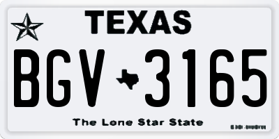 TX license plate BGV3165