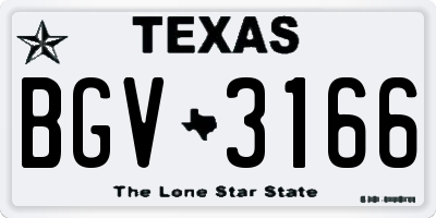 TX license plate BGV3166