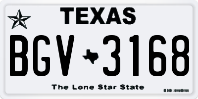 TX license plate BGV3168