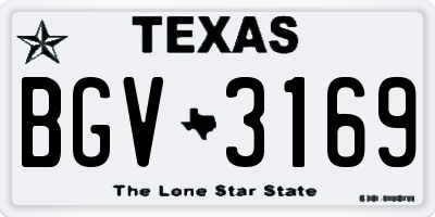 TX license plate BGV3169