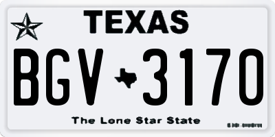 TX license plate BGV3170