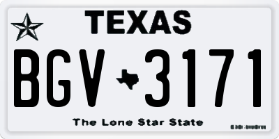 TX license plate BGV3171