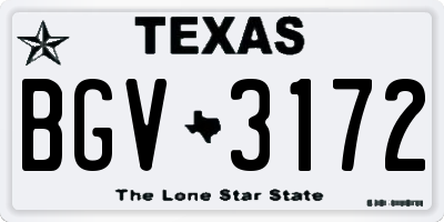 TX license plate BGV3172