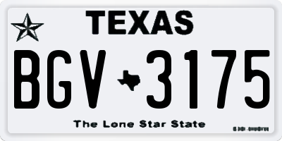 TX license plate BGV3175