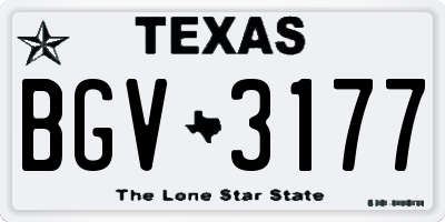 TX license plate BGV3177