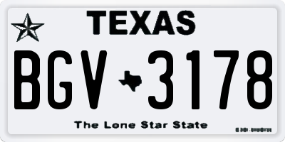 TX license plate BGV3178