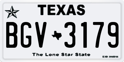 TX license plate BGV3179