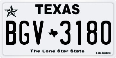TX license plate BGV3180