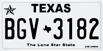 TX license plate BGV3182