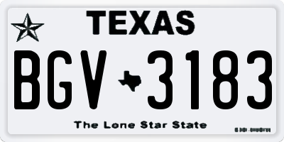 TX license plate BGV3183