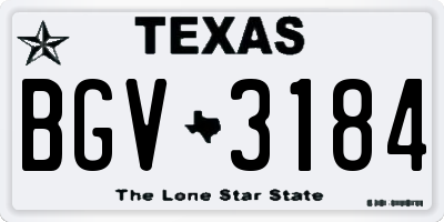 TX license plate BGV3184