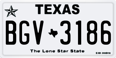 TX license plate BGV3186