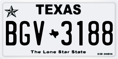 TX license plate BGV3188