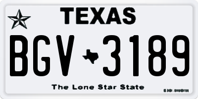 TX license plate BGV3189