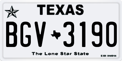 TX license plate BGV3190