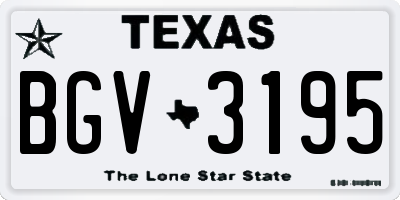 TX license plate BGV3195