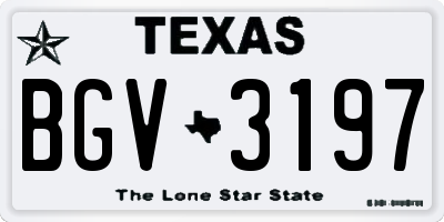 TX license plate BGV3197