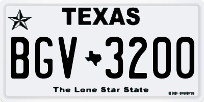 TX license plate BGV3200