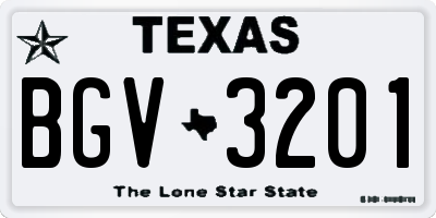 TX license plate BGV3201