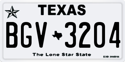 TX license plate BGV3204