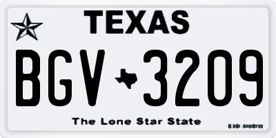 TX license plate BGV3209