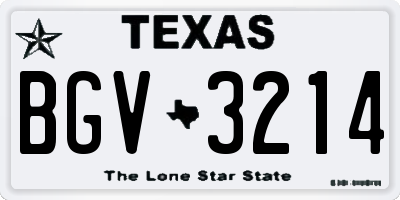 TX license plate BGV3214