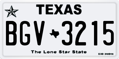 TX license plate BGV3215