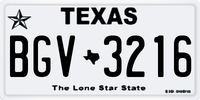 TX license plate BGV3216