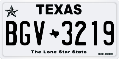 TX license plate BGV3219