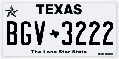 TX license plate BGV3222