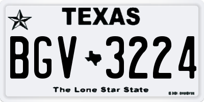 TX license plate BGV3224