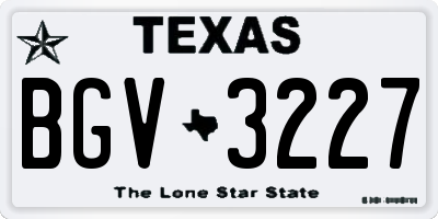 TX license plate BGV3227
