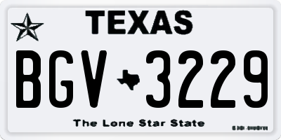 TX license plate BGV3229