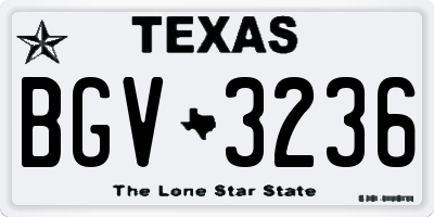 TX license plate BGV3236