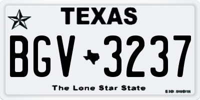 TX license plate BGV3237