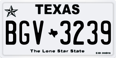 TX license plate BGV3239