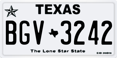 TX license plate BGV3242