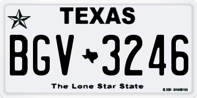 TX license plate BGV3246