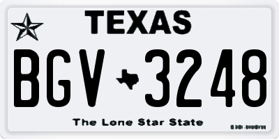 TX license plate BGV3248