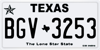 TX license plate BGV3253