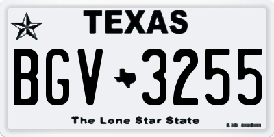 TX license plate BGV3255