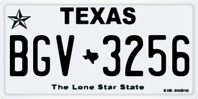 TX license plate BGV3256