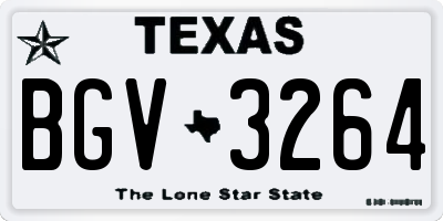 TX license plate BGV3264