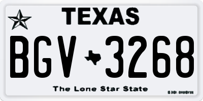 TX license plate BGV3268