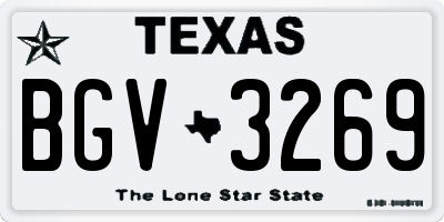 TX license plate BGV3269