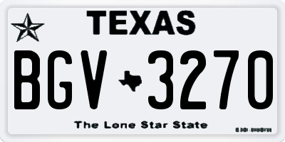 TX license plate BGV3270