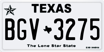 TX license plate BGV3275